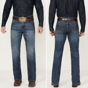Cody James Men's Wolfstooth Wash Duke Relaxed Bootcut Stretch Denim Jeans 33x36